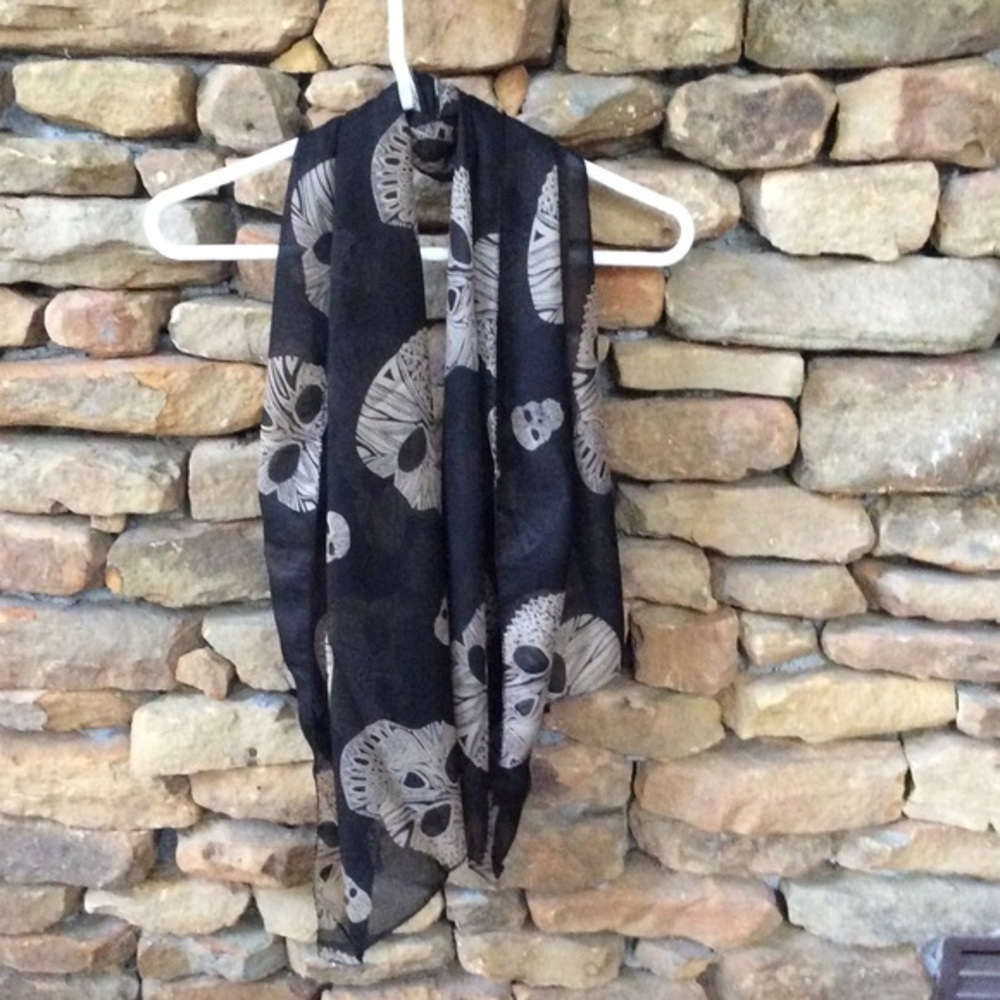 Sugar Skull Sheer Nylon Scarf